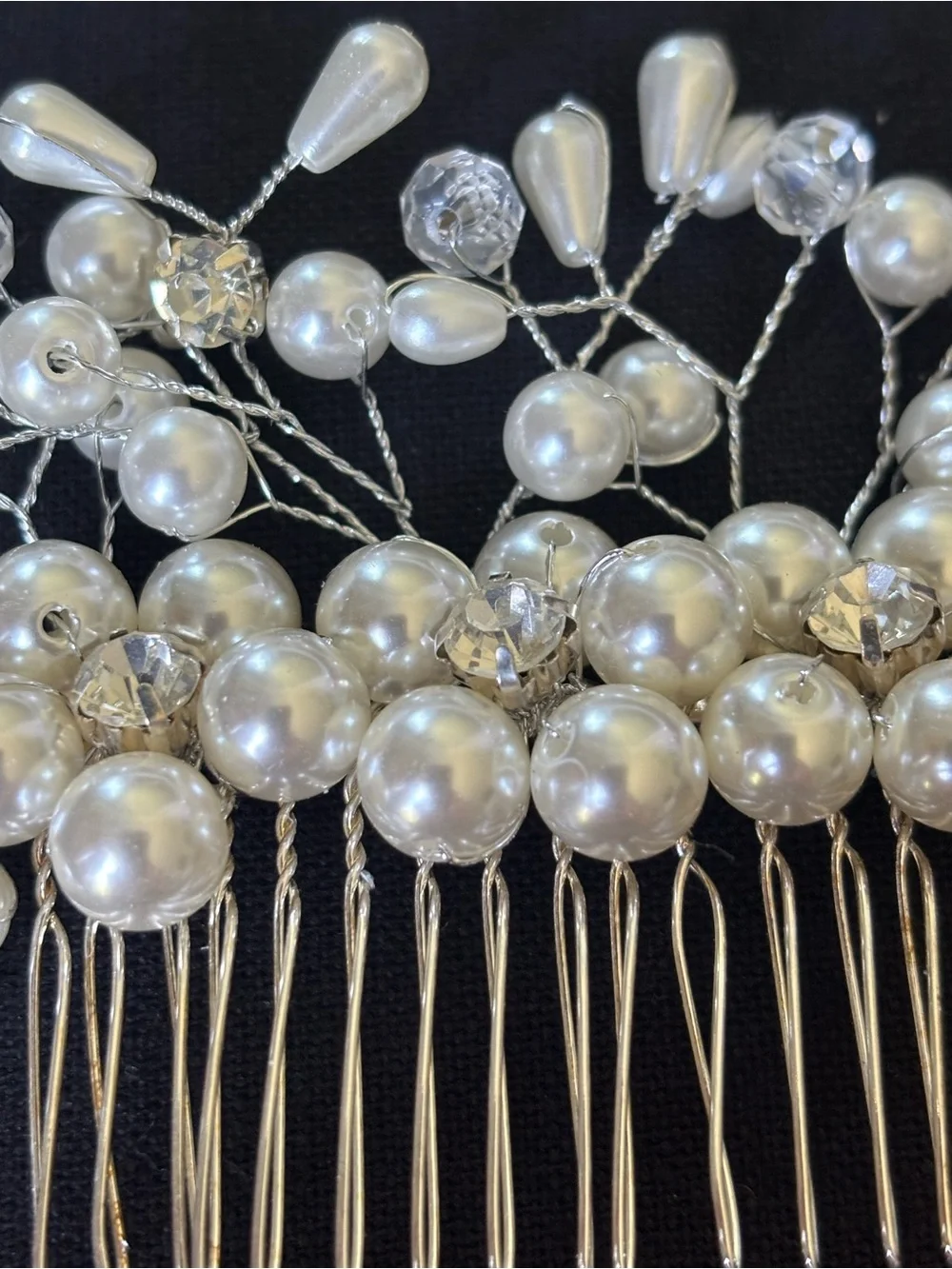 Pearl and Crystal hair comb